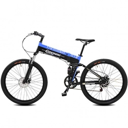 MERRYHE Electric Mountain Bike Folding Electric Bikes 240W 48V10AH Mountain Bicycle 27 Speeds Cruiser E-bike Road Bike Two Styles To Choose From Electric Booster - 90km / Pure Booster Riding - 10000km, Blue-Pure / Booster / Ride / 10000km