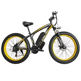 FZYE Bike FZYE 26 inch Electric Bikes, 48V 1000W aluminum alloy suspension fork Bikes 21 speed Adult Bicycle Sports Outdoor Cycling, Yellow