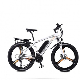 FZYE Electric Mountain Bike FZYE 26 Inch Electric Bikes Bicycle, Double Disc Brake Shock Absorber Bikes LED Display Headlights Assisted Variable Speed Bicycle Meal Delivery Adult, White