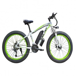 FZYE Electric Mountain Bike FZYE 26 inch Electric Bikes, Fat tire Bikes LCD display control instrument 21 speed Gears Outdoor Cycling Adult, Green