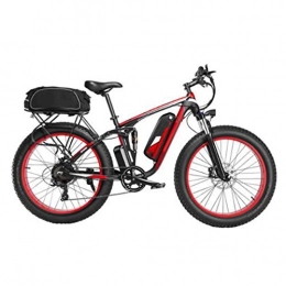 FZYE Electric Mountain Bike FZYE Aluminum alloy Electric Bikes, 26inch Tires Double Disc Brake Adult Bicycle LCD display shock-absorbing front fork Bike All terrain Outdoor, Red