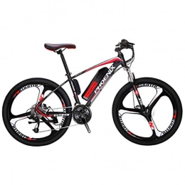 GASLIKE Electric Mountain Bike GASLIKE Adult Electric Mountain Bike, 250W Snow Bikes, Removable 36V 10AH Lithium Battery for, 27 speed Electric Bicycle, 26 Inch Magnesium Alloy Integrated Wheels, Red