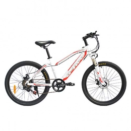 GG Bike GG 24'' Pedal Assist Electric Bike Mountain Bicycle, Disc Brake, 250W Brushless Motor, 36V 7.8Ah / 8.7Ah / 9.6Ah / 10.5Ah Built-in Battery, Aluminum Alloy Frame(White, 250W 36V8.7Ah)