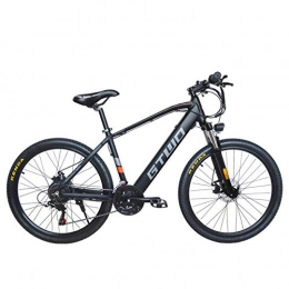 GTWO Bike GTWO 27.5 Inch Electric Bicycle 350W Mountain Bike 48V 9.6Ah Removable Lithium Battery 5 PAS Front & Rear Disc Brake (Black Grey, 9.6Ah + 1 Spare Battery)