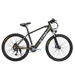 GTWO Electric Mountain Bike GTWO 27.5 Inch Electric Bicycle 350W Mountain Bike 48V 9.6Ah Removable Lithium Battery 5 PAS Front & Rear Disc Brake (Black Yellow, 9.6Ah + 1 Spare Battery)