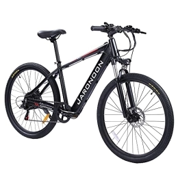 GTWO Electric Mountain Bike GTWO F1 Mountain Bike 27.5 Inch Wheels, 7 Speed Transmission Ebike for Adult, Dual Disc Brakes (Black Red)