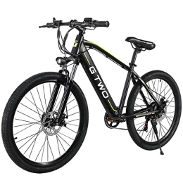 GTWO Electric Mountain Bike GTWO G2 Electric Mountain Bike 27.5 Inch MTB Bicycle for Men and Women with Removable Lithium Battery 27 Speed Transmission (Black Yellow)