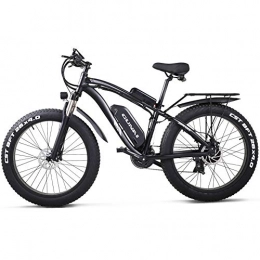 GUNAI Electric Mountain Bike GUNAI Electric Bike 26” 4.0 Fat Tire Off-road E-Bike 1000w 48V 17AH Electric Mountain Bike with Rear Seat(Black)