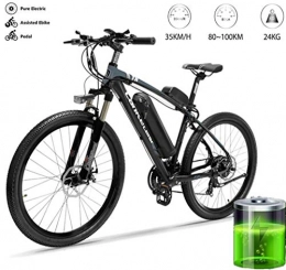 GUOJIN 26 Inch Tires E-bike 3 Riding Modes 25km/h 10Ah Lithium Battery, Saddle Adjustable, Dual Disc Brakes Electric Bicycle for Commuting,Gray