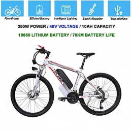 GYL Electric Mountain Bike GYL Electric Bike Mountain Bike Scooter 10Ah Lithium Battery 21 Speed Beach Cruiser City Commuter Bike with Integrated Led Headlight Horn 26 Inches
