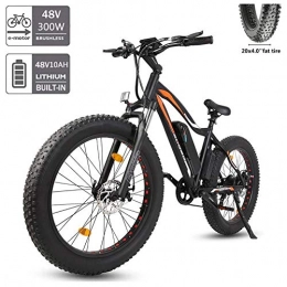 H&G Electric Mountain Bike H&G Electric Bikes for Adult, 26inch Fat Tire e Bike with 500W Motor, 36V 12.5Ah Large Capacity Lithium-Ion Battery Professional 7 Speed Transmission Gears, orange