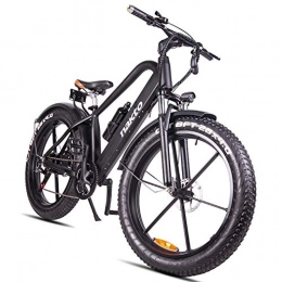 H＆J Electric Mountain Bike H＆J Electric mountain bike, 26-inch hybrid bicycle / 18650 lithium battery 48V 6-speed hydraulic shock absorber & front and rear disc brakes, durability up to 70km (4inch tire width)