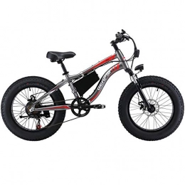 HJ Electric Mountain Bike H&J Electric snowmobile 20 inch bicycle big tire 36V / 10AH detachable lithium battery maximum speed 25KM front and rear disc brakes 7 speed LED lighting road cruiser