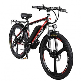 HAOYF Electric Mountain Bike HAOYF 48V Mountain Electric Bike, 26" Magnesium Alloy 3 Spokes Integrated Wheel, 350W Urban Electric Bikes for Adults Removable Lithium Battery, Power Recharge System, 10AH