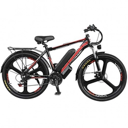 HAOYF Electric Mountain Bike HAOYF E-Bike 350W Motor, Power Assist, 26" Wheels, Removable 48V Lithium Ion Battery, Dual Disc Brakes - Electric Bike 27-Speed Shifting Built for Trail Riding, Red, Frein huile