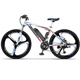HAOYF Bike HAOYF Electric City Bike for Men, Removable 36V 10AH / 14AH Lithium-Ion Battery Pack Integrated, 27-Level Shift Assisted, 110-130Km Driving Range, Dual Disc Brakes Electric Bicycle, White, 40km