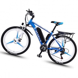 HAOYF Bike HAOYF Electric Mountain Bike, 350W 26'' Electric Bicycle with Removable 36V 8AH Lithium-Ion Battery for Adults, Shimano 21-Speed Transmission System, Blue, One Piece Wheel