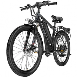 HAOYF Bike HAOYF Electric Mountain Bike, 400W 26'' Waterproof Electric Bicycle with Removable 48V 10.4AH Lithium-Ion Battery for Adults, 21 Speed Shimano Shifter E-Bike, Gray
