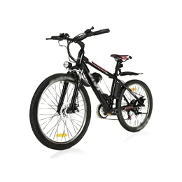HESND Electric Mountain Bike HESNDddzxc Electric Bicycle Outdoor Riding 26-inch Mountain Electric Bicycle 21-Speed Gear Aluminum Alloy Double disc Brake Snow Bike (Color : Black, Size : One Size)