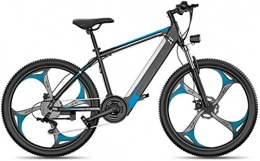 Leifeng Tower Electric Mountain Bike High-speed Electric Bikes for Adult, Magnesium Alloy Ebikes 27 Speed Mountain Bicycles All Terrain, 26" Wheels MTB Dual Suspension Bicycle, for Outdoor Cycling Travel Work Out ( Color : Blue )