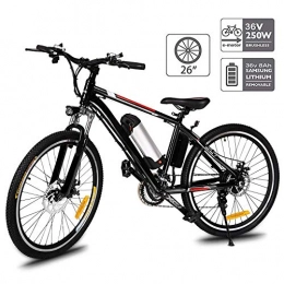 Hiriyt Bike Hiriyt 26'' Electric Mountain Bike with Removable Large Capacity Lithium-Ion Battery (36V 250W), Electric Bike 21 Speed Gear and Three Working Modes (Unfoldable_Black)