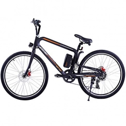 HJHJ Electric Mountain Bike HJHJ Electric off-road mountain bike, 26-inch electric bicycle pedal assisted electric fat bike cushion damping (with removable lithium battery), Black