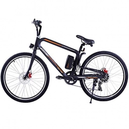 HJHJ Bike HJHJ Electric off-road mountain bike 26-inch electric fat bike with LED front and rear lights men's electric hybrid bicycle / three riding modes, Black