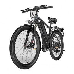 HLEZ Electric Mountain Bike HLEZ 26'' Electric Mountain Bike, Electric Bike Removable Large Capacity Lithium-Ion Battery (48V 400W) 21 Speed Gear and Three Working Modes - e Bike for Adults, Black, UK
