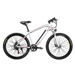 HLEZ Bike HLEZ Electric Mountain Bike, 26'' Electric Bicycle 350W Mountain Bike 7 Speed 48V 9.6Ah Removable Lithium Battery Front & Rear Disc Brake for Adult Female / Male, white banner, UE
