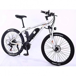 HSTD Bike HSTD Electric Mountain Bike - Dual Disc Brakes Electric Bicycle, 36V 8Ah Rechargeable Lithium Battery, Three Working Modes, City Bike, 14'' Nylon Pneumatic Tyres, Commute Ebike White-36V / 10