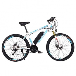 Huaatiear Electric Mountain Bike Huaatiear Electric Bikes for Adult Magnesium Alloy Moped Spoke Rim Ebike All Terrain 26" 36V 250W Lithium-Ion Battery Mountain Ebike for Mens Outdoor Cycling Travel Work Out, Blue