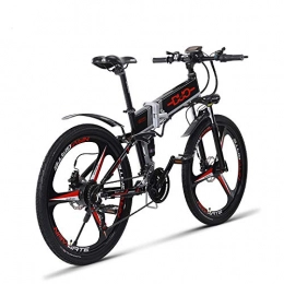 HUAEAST Electric Mountain Bike HUAEAST Electric Bike, Folding Mountain Bike Commuter Bike with 48V Removable Lithium Battery, Shimano 21 Speed and 3 Working Modes