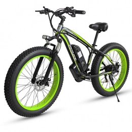 HUAKAI Electric Mountain Bike HUAKAII S02 Fat Tire E-bike 1000W 15AH, 26'' Electric Mountain Bike, Snow Ebike with 48V Battery (green)