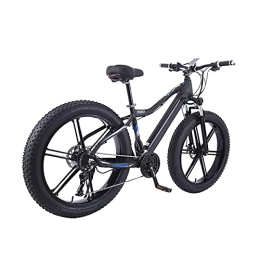 HULLSI Electric Mountain Bike HULLSI Electric Bike, Aluminum Alloy for Adults Mountain Bike with 36V 350W Motor, Removable Lithium Battery, 27 Speed Gears, Rough Wheel Snowmobile Double Disc Brakes, Black, 26 inch