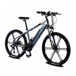 HULLSI Electric Mountain Bike HULLSI Electric Bike, Aluminum Alloy Frame for Adults Mountain Bike with 350W Motor, 36V / 10Ah Removable Battery, 27 Speed Gears, Double Disc Brakes, Gray, 26 inch