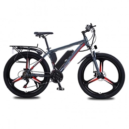 HULLSI Electric Mountain Bike HULLSI Electric Mountain Bike Aluminum Alloy 26" MTB Assisted Bicycle Lithium Battery 350W Motor, 36V / 10Ah Removable Battery, 21 Speed Gears, Double Disc Brakes, Red, 8AH