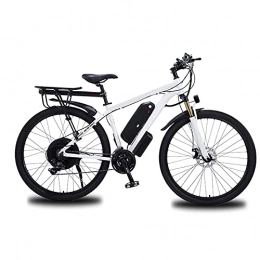 HULLSI Electric Mountain Bike HULLSI Electric Mountain Bike, Aluminum Alloy Frame 29" E-MTB Bicycle 1000W with Removable Lithium-Ion Battery 48V 13A for Men, 21Speed Gears, Double Disc Brakes, White, 29 inch