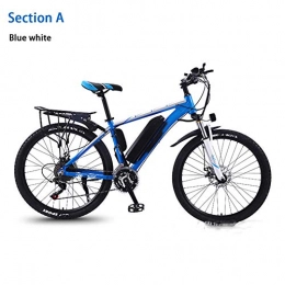 HWOEK Electric Mountain Bike HWOEK Adult Mountain Electric Bike, 350W Motor 26" Electric Off-Road Bike with Removable 36V 8 / 10 / 13AH Lithium-Ion Battery 27 Speed Dual Disc Brakes with Rear Seat Unisex, white blue, B 36V10AH