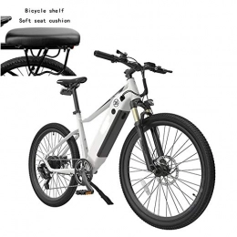 HWOEK Electric Mountain Bike HWOEK Adults Mountain Electric Bike, 250W Motor 26 Inch Outdoor Riding E Bike 7 Speed Transmission with Waterproof Meter Dual Disc Brakes with Rear Seat, White, C