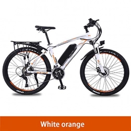 HWOEK Electric Mountain Bike HWOEK Electric Mountain Bike, 26'' City Electric Bicycle for Adults with Removable 36V 8AH / 10AH / 13 AH Lithium-Ion Battery 27 Speed Shifter Aluminum Alloy Frame Unisex, white orange, 10AH