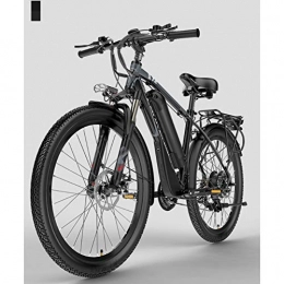 HWOEK Electric Mountain Bike HWOEK Electric Off-Road Bike, 400W Brushless Motor 26 Inch Adults Electric Mountain Bike 21 Speed Removable 48V Battery Dual Disc Brakes with Back Seat, Gray, 13AH
