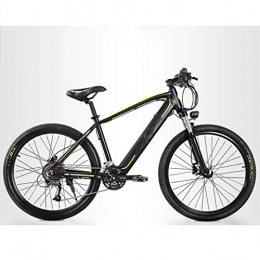 HWOEK Electric Mountain Bike HWOEK Mountain Electric Bicycle, 26 Inch Adult Travel Electric Bicycle 350W Brushless Motor 48V 10Ah Removable Lithium Battery Front Rear Disc Brake 27 Speed, Black