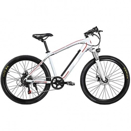 HWOEK Bike HWOEK Mountain Electric Bicycle, 26 Inch Adult Travel Electric Bicycle 350W Brushless Motor 48V 10Ah Removable Lithium Battery Front Rear Disc Brake 27 Speed, White