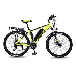 Hxl Electric Mountain Bike Hxl Foldable Mountain Electric Bicycle 26 Inch Adult All Terrain Bicycle Aluminum Alloy Frame 350w Motor Detachable 36v 8ah Lithium Battery, Yellow, 13A 90KM