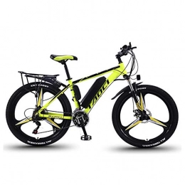 JNWEIYU Electric Mountain Bike JNWEIYU Electric Bicycle Adult Waterproof Magnesium Alloy Ebikes Bicycles All Terrain, 350W 13Ah Removable Lithium-Ion Battery Mountain Ebike for Mens (Color : Yellow, Size : 30 speed 26 inches)