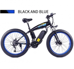 JXH Electric Mountain Bike JXH 26'' Electric Mountain Bike, Large Capacity Lithium-Ion Battery (48V 13AH 350W), 21 Speed And Three Working Modes Sports Mountain Bikes Mechanical Disc Brakes, Blue