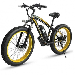 JXXU Electric Mountain Bike JXXU 26 Inch Electric Bicycles for Adults, 500W Aluminum Alloy All Terrain E-Bike IP54 Waterproof Removable 48V / 15Ah Lithium-Ion Battery Mountain Bike for Outdoor Travel Commute (Color : Yellow)