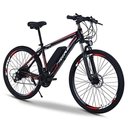 JYCCH Electric Mountain Bike 27.5" 250W Electric Bicycle With 36V 10Ah Removable Lithium Battery, 21 Speed Gearbox, 35km/H, Charging Mileage Up To 35-50km(Color:blue) (Red)
