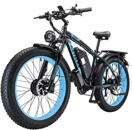 BeWell Electric Mountain Bike Keteles K800 Electric Bike Dual Motor 48V 23Ah Removable Battery Adult Electric Bicycle (Blue-23Ah)