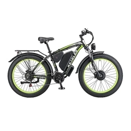 Kinsella Electric Mountain Bike Kinsella Electric Bicycle Dual Motor, Snow Bicycle Aluminum Alloy, 48V Fat Tire Moped 26 Inches